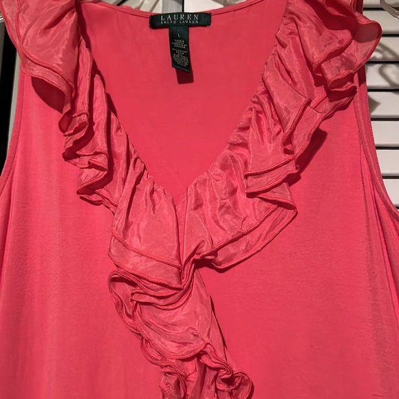 Hot pink sleeveless ruffle top - Picture 3 of 3